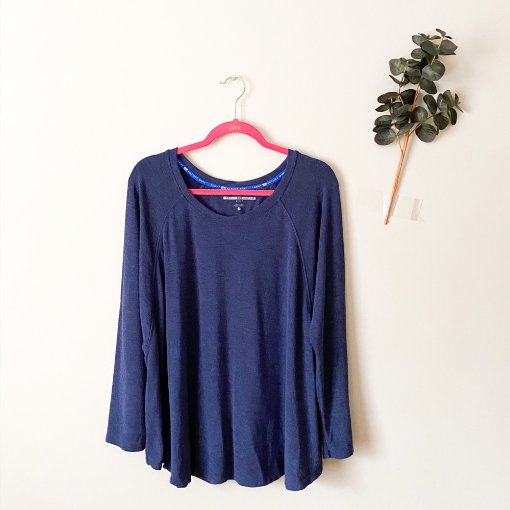Tommy Hilfiger Sport Blue Long Sleeve Shirt Large